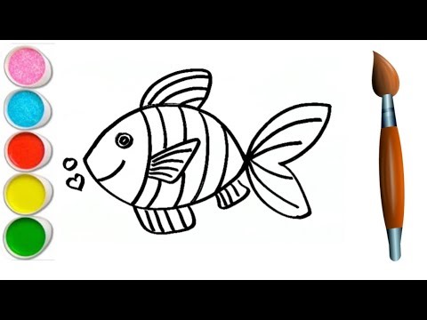 How to draw Fish step by step | Fish drawing for kids | Coloring & Painting | Toddler | Kids video