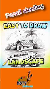 how to draw landscape with pencil | how to draw house #draw#drawing #art#artist #easydrawing