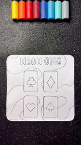 Let's Create a Card Deck with Neon Technique! 🃏🤩 || You can actually PLAY with it in the Flick Solitaire app! 🎮 Download it and try the NEON OMG deck now! 🫶 #solitaire #cards #neon #ad | Gaspi - Artist Oh My God