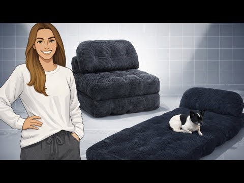 JONPONY Folding Sofa Bed Convertible Sleeper Chair Couch with Pillow