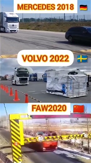 Truck Emergency Braking Test 🚨 | Mercedes vs Volvo vs FAW