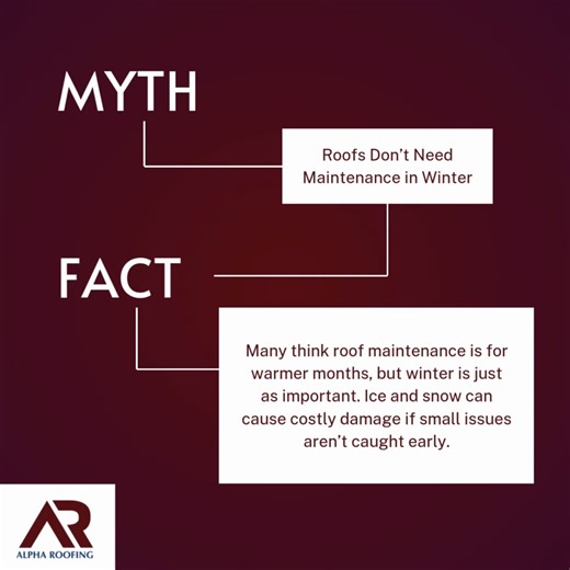 𝐌𝐲𝐭𝐡: 𝐑𝐨𝐨𝐟𝐬 𝐃𝐨𝐧’𝐭 𝐍𝐞𝐞𝐝 𝐌𝐚𝐢𝐧𝐭𝐞𝐧𝐚𝐧𝐜𝐞 𝐢𝐧 𝐖𝐢𝐧𝐭𝐞𝐫 Many homeowners believe roof maintenance should only happen in spring or summer, but winter is one of the most critical times for roof care. Ice dams, melting snow, and freeze-thaw cycles can cause serious damage if small issues go unchecked. Regular inspections help prevent costly repairs later. 🧊 𝐁𝐞 𝐡𝐨𝐧𝐞𝐬𝐭... 𝐰𝐡𝐞𝐧 𝐰𝐚𝐬 𝐲𝐨𝐮𝐫 𝐥𝐚𝐬𝐭 𝐫𝐨𝐨𝐟 𝐢𝐧𝐬𝐩𝐞𝐜𝐭𝐢𝐨𝐧? 𝐂𝐨𝐦𝐦𝐞𝐧𝐭 𝐛𝐞𝐥𝐨𝐰 𝐀) 𝐓