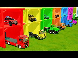TRANSPORTING MONSTER TRUCKS, MILITARY VEHICLES & POLICE CARS WITH BIG TRUCKS! Farming Simulator 22