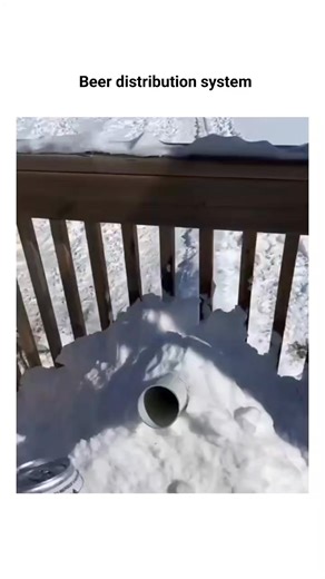 @desivibememes on Instagram: "The video depicts a gravity-powered tube system delivering a chilled beer can from a house deck through snow to a skater on a frozen lake, who catches and toasts with it. Posted January 20, 2026, by @PicturesFoIder , a curator of global viral media, the clip amassed 768,000 views and 3,700 likes within a day, tapping into winter fun trends. User replies blend humor and aspiration, with jokes about organ damage from daily use and suggestions for party adaptations, am