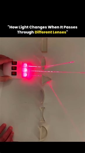 Wealth | Finance | Tech on Instagram: "When light travels through different lenses, its direction changes due to refraction. As light moves from air into glass, its speed changes, causing it to bend. The shape of the lens determines how this bending happens. A convex lens, thicker at the center, bends light inward and brings parallel rays together at a focal point. This is why convex lenses are used in cameras, microscopes, and the human eye to focus images clearly. A concave lens, thinner at th