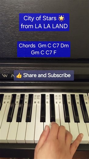 City of Stars 🌟 #shorts #lalaland #piano #tutorial #soundtrack