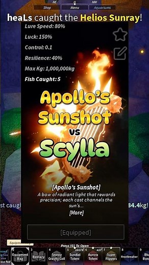 Apollo’s Sunshot Rod vs SCYLLA! 🎣 #roblox #fisch