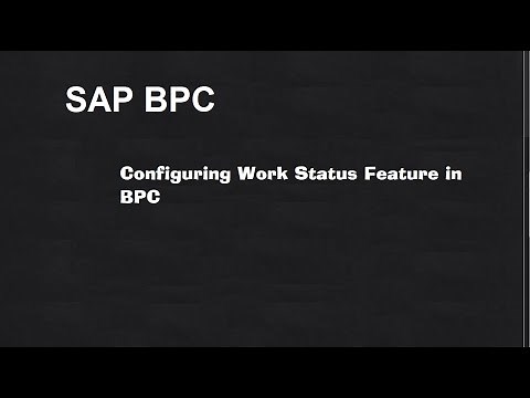SAP BPC || 20. Work Status || Configuring Work Status Feature in BPC