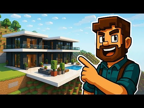 Minecraft: How To Build A Cliffside Modern mansion - Tutorial