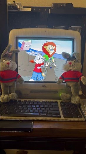 Reader Rabbit on the iMac G3 and Reader Rabbit Plushies. #macintosh