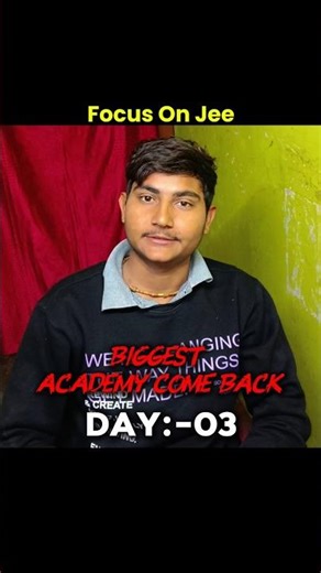 Day 03 BIGGEST Academic Comeback || Jee Preparation #minivlog #study #shorts