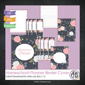 Editable and Printable Binder Covers and Spines for Homeschool Planners