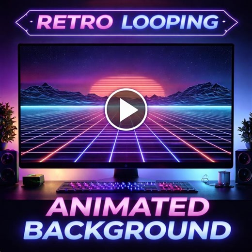 Synthwave Grid Sunset Animation | Retro Cyberpunk Video Background (full HD) - Etsy UK