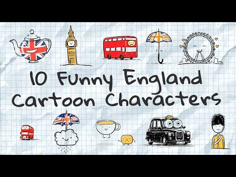 10 Funny England Cartoon Characters – HD Overlay Animations with Alpha Channel