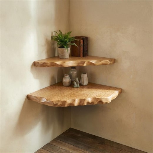 Farmhouse Corner Shelf Solid Wood Rustic Wall Shelf Handmade Furniture Living Room Decor Wooden Shelf - Etsy