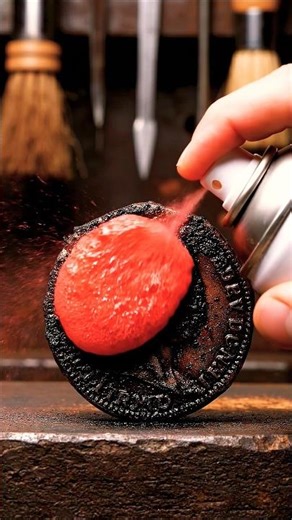 Rusty Coin rust removal instantly 🤯 #shorts