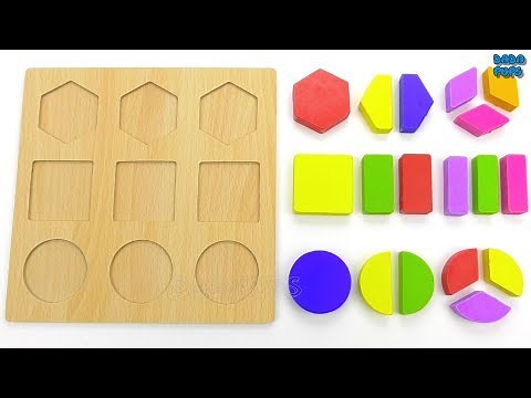 Learn Geometric Shapes for Kids|Halves and fourths Shapes|Geometry|Wooden Geometric Puzzle