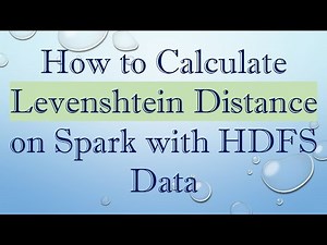 How to Calculate Levenshtein Distance on Spark with HDFS Data