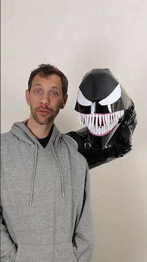 How I made #Venom from paper #VenomPuppet #VenomCosplay #paperpuppet #papercraft #handpuppet