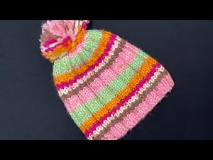 Easy knit hat for adults, Knit ribbed hat, Knitting for Baby