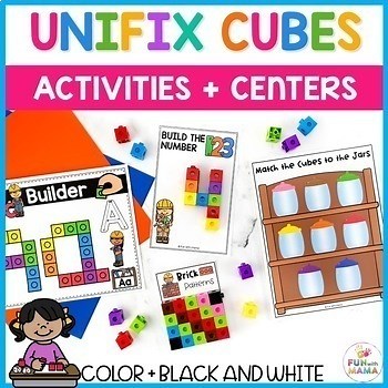 Unifix Cubes Patterns Snap Cube Letters Math No Prep Kindergarten Centers Kinder