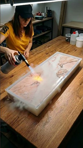 I Made Luxury Pink Marble Epoxy Stairs From Scratch ✨💎