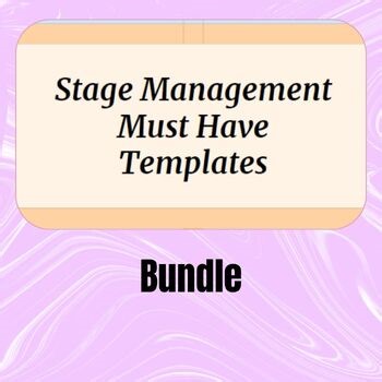 Theatre Stage Manager Templates