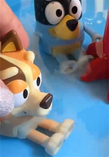 Bluey y Bingo se divierten en la piscina