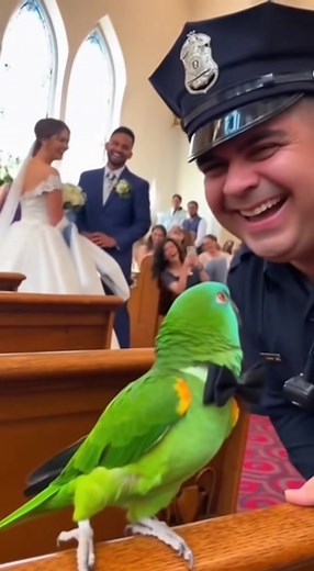 “The Gossiping Parrot at the Wedding!” #FunnyParrot #WeddingDrama #ComedyGold #ParrotJokes #LaughOutLoud #AnimalHumor #WeddingFails #ViralComedy #SillyBird #UnexpectedReactions 🦜💍 | Officer Parrot