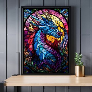 Stained Glass Dragon Jigsaw Puzzle 300/500/1000 Piece - Etsy