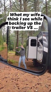 2.1M views · 2.6K reactions | Anyone else? 浪 The biggest thing to remember when helping guide someone into the sight is, if you cant see them in the mirror - then they can't see you!! We often use our cell phones and chat to eachother, but there are many places we camp with no cell service so we have to rely on the old school method! #relatabletrailerlife #trailerlife #traveltrailer #camping | The Nomadic Sweethearts | Facebook