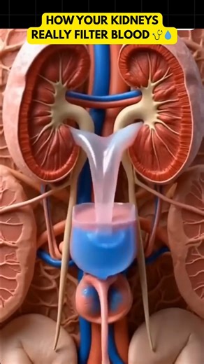 🔬 How Kidneys Clean Your Blood and Make Urine 💧 Our kidneys quietly work for us every day. They help by: ✅ Cleaning almost 50 gallons of blood ✅ Removing waste and toxins ✅ Keeping the right balance of salts and fluids ✅ Helping control blood pressure ✅ Making urine to remove waste This 3D video shows how tiny units called nephrons work all day and night to keep us healthy. Let’s value these small but powerful organs. 🌿 #KidneyHealth #HealthyKidneys #KidneyCare #NephronFacts #KidneyAwareness 