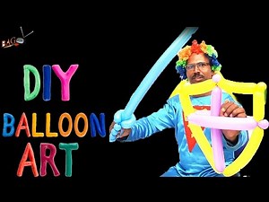 How To Make One Balloon Sword & 4 Balloon Shield : Balloon Weapon
