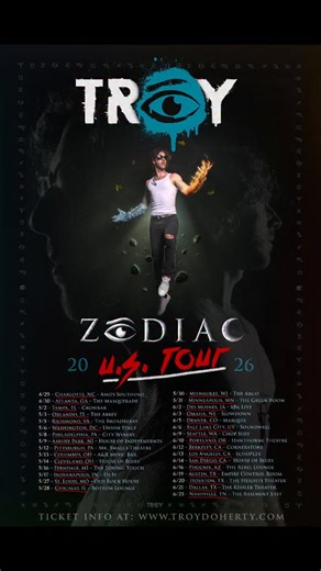 ✨ WE’RE GOING ON TOUR ✨ The 2026 ZODIAC TOUR is officially happening!! I’ve been waiting so long to say this… I’m finally coming to see you. Thank you for making this possible... Now we get to celebrate these songs together! PRE-SALE TICKETS IN THE BIO!! USE CODE: ZODIAC 🎨: @owinous.art | Troy Doherty