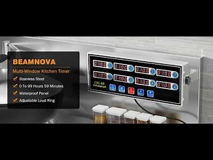 BEAMNOVA 8-Channel Digital Kitchen Timer Commercial Cooking Fryer Reminder Loud Ring Alarm