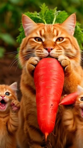 🥕 Red Gold: The Ginger Cat Family’s Hybrid Carrot Farm! 🐱💰