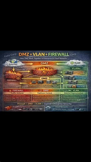 125_techblog on Instagram: "How DMZ, VLAN, and Firewall work together in on-prem, AWS, and Azure environments. Check the comments for more details👇👇👇"