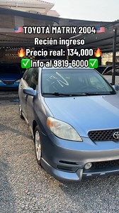 14K views · 153 reactions | TOYOTA MATRIX 2004 (RECIÉN INGRESO) PRECIO: 134,000 Lempiras ✅Para más información al 9819-6000✅ Año 2004 Motor 1.8 Automático Ingreso sin golpes Interior nítido Aire acondicionado Mecánicamente al 100 Sunroof Rines de lujo Papeles en regla | Civic y Más | Facebook