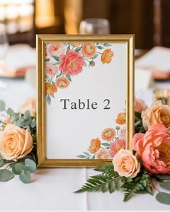 Coral Peony Wedding Table Numbers Template, Peach Ranunculus Floral Card, Spring Garden Reception Decor, Printable Editable Canva Download - Etsy Canada