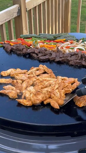Steak Chicken and Shrimp Fajitas | Grillnation