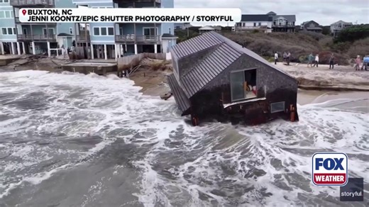 Watch: House collapses into the Atlantic Ocean, 12th in 5 years along North Carolina Outer Banks