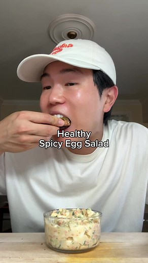 High protein fibre, low calorie, no mayo… SPICY EGG SALAD 🌶️ #eggsalad #highprotein #easyrecipe #healthyrecipes Ingredients: - eggs (4) - veggies* (3/4 cup diced) - jalapeño (1-2 slices) - greek yogurt (1/3 cup) - dijon mustard (1 tsp) - sriracha (1 tbsp) - salt and pepper (as desired) * I used celery, carrots, green onion, and cucumber