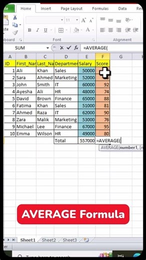 How to Use the AVERAGE Formula in Excel