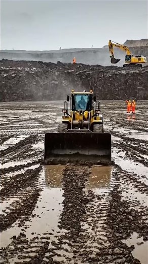 Unstoppable Power! Wheel Loader Conquers Extreme Mud & Tough Terrain 🚜💨