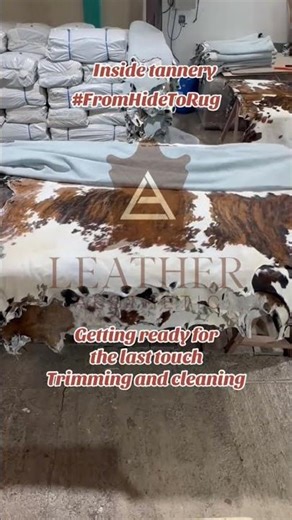 ✨ Final Touch & Cleaning a Cowhide Rug | Leather Aesthetic 🐄🧼