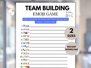 Office Emoji Pictionary Game, Team Building Emoji Game, Fun Emoji Game, Printable Work Party Games, Staff Employee Appreciation Activity - Etsy