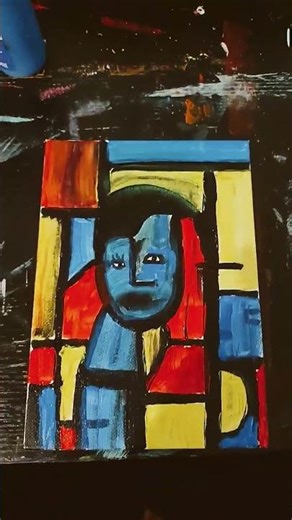 Acrylic Cubism Portrait