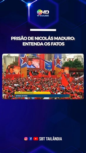 Nicolás Maduro foi preso e levado aos Estados Unidos, onde responde a acusações de narcotráfico. O caso gerou repercussão internacional. #NicolásMaduro #Venezuela #Prisão #NotíciasInternacionais #Geopolítica | Sbt Tailândia