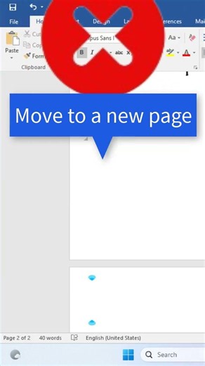 how to insert a new page in Ms word #shorts