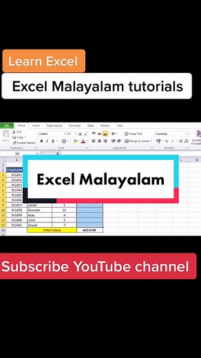 Excel Malayalam Tutorials | Learn Excel with Malayalam Tips and Tricks